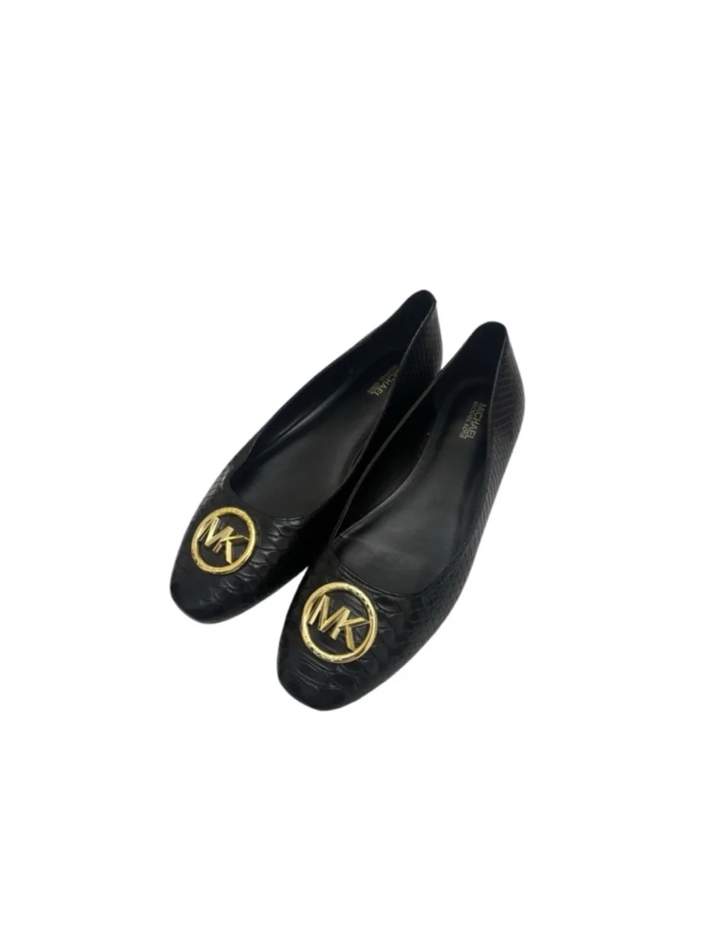 Micheal Kors NWOT classic black faux snake print man made ballet flat shoes 9 - Picture 4 of 14